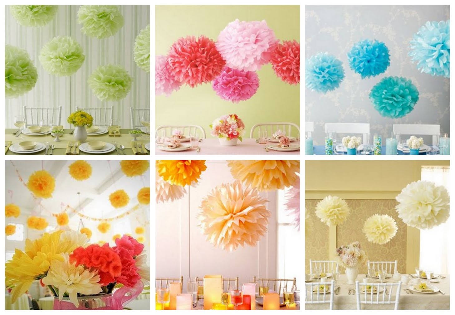 pompon fleur papier deco salle